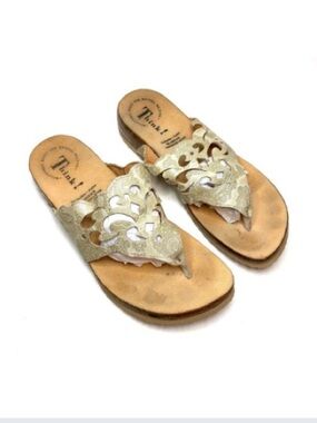 Think! Gold Cork Toe Post Sandals | 37